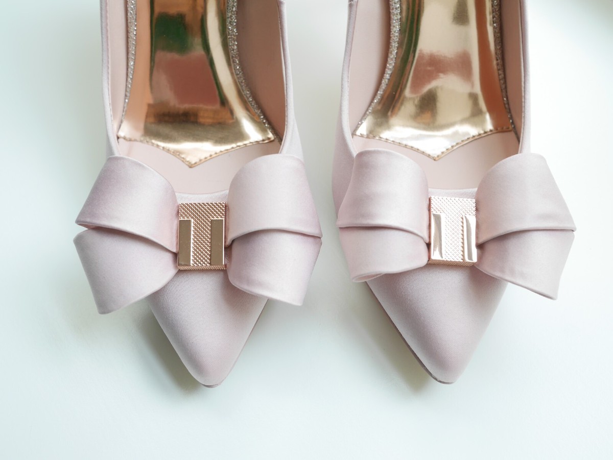 Skalet Bow Pointed Toe Pumps Heels by Ted Baker (Light Pink Skalet Bow Pointed Toe Pumps Heels by Ted Baker (Light Pink