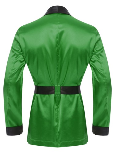 Men's Short Satin Robe with Belt Lightweight Bathrobe Pajamas Spring Summer - Picture 19 of 77