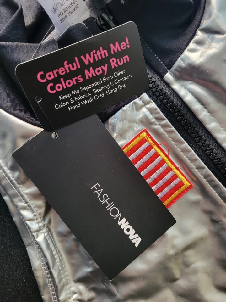 Fantasia Fashion Nova prata astronauta preliminares espaciais M/L 4 peças - Imagem 4 de 4