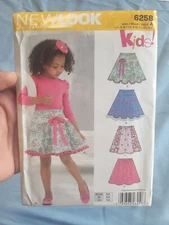 NEW LOOK Sewing Pattern 6258 Girls Toddlers Childs Skirt 3-12