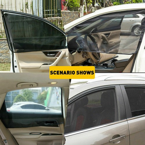 4x Magnetic Car Side Window Sun Shade Cover Visor Mesh Shield Protector UV Block - Picture 2 of 15