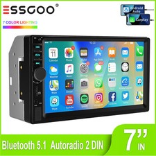 Doppel 2 DIN 7 Zoll Apple Carplay Android Auto Autoradio Bluetooth USB AUX TF EQ