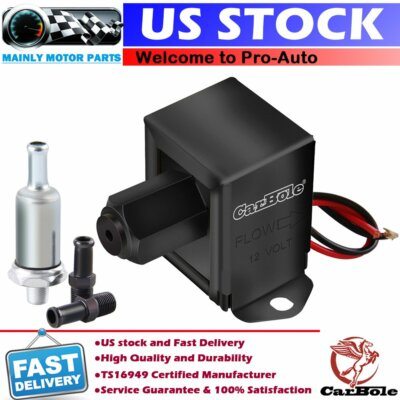 #ad CarBole Universal Electric Fuel Pump 4 7 PSI 12V Low Pressure Gas Diesel Inline $17.95