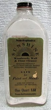 Old 1930's Sunshine Household Products Woodwork Wall Floor Cleaner Empty Bottle