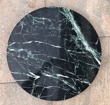 Naturstein Tischplatte grün schwarz geadert rund Steinplatte Marmorplatte Stein