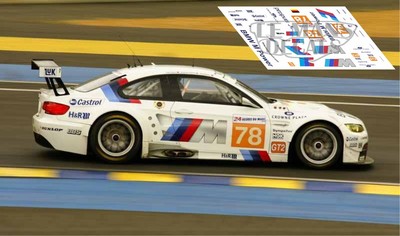 Decals BMW M3 GT2 Le Mans 2010 78 1:32 1:43 1:24 1:18 64 87
