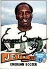 Emerson Boozer Signed 1975 Topps #67 Autographed Jets 53468