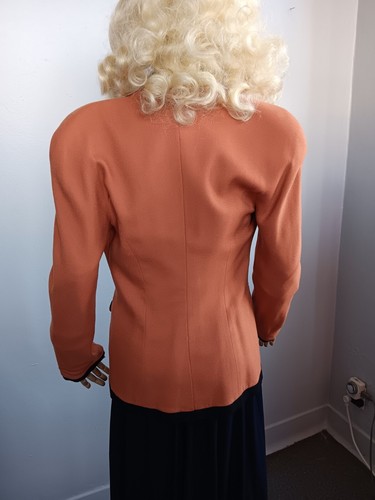 Blazer formale vintage anni '80 Design Partnership Label arancione funky business - Foto 5 di 6