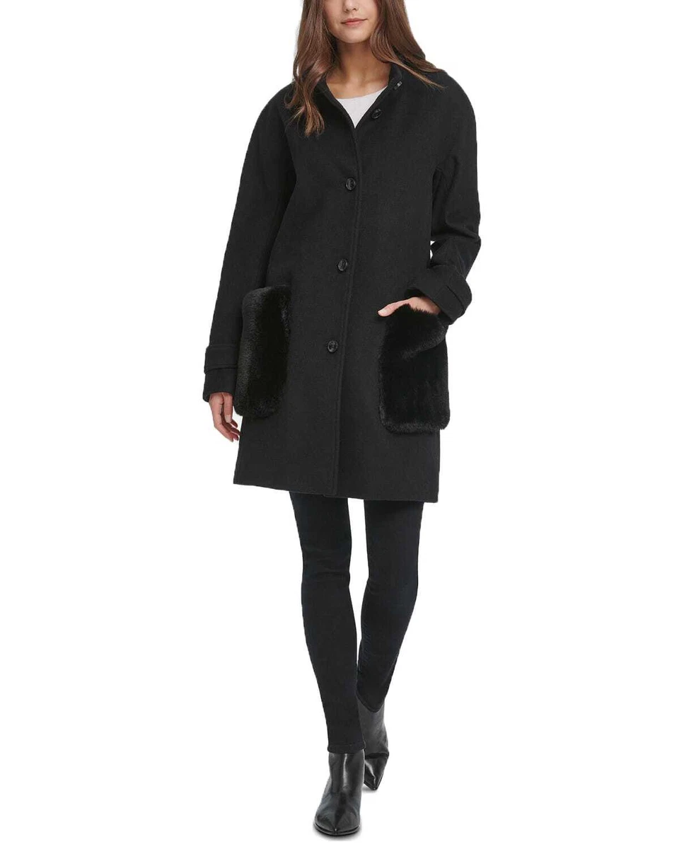 Petite black wool coat 2025