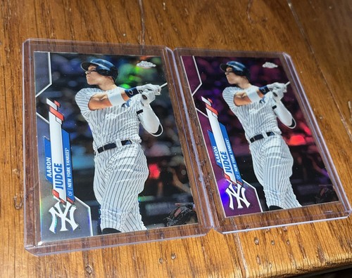 Lotto 2 rifrattori Topps Chrome Aaron Judge 2020 #50 New York Yankees vero/rosa - Foto 3 di 5