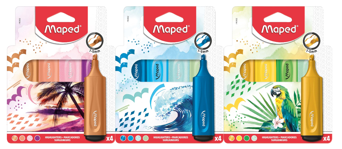 Maped Highlighters Extra soft and Flexible (740902) 4 Pack-image