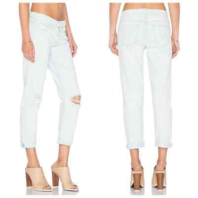 Mother The Dropout Fray in Get Blondie Wash Distressed Straight Jean Size 26 NWT