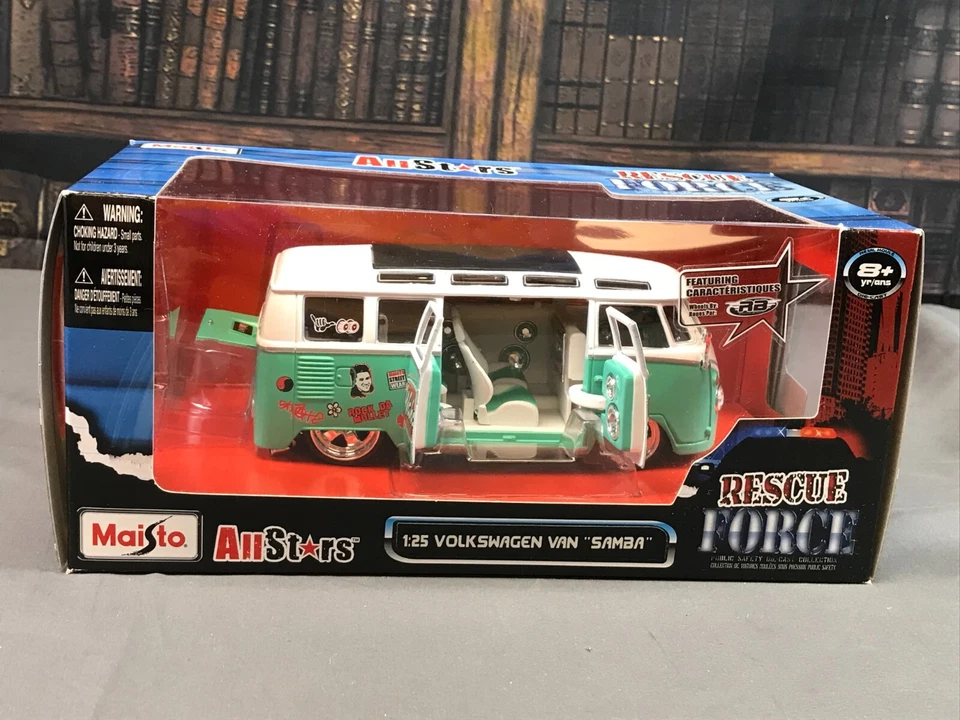 NEW IN BOX SEALED Diecast Car Maisto AllStars 1:25 VOLKSWAGEN VAN "SAMBA" Rescue - Image 2 of 4