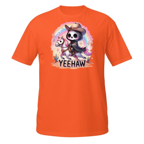 Yeehaw Grim Reaper T-Shirt | Funny Cute Skeleton Cowboy on Pony Western Graphic - Bild 16 von 33