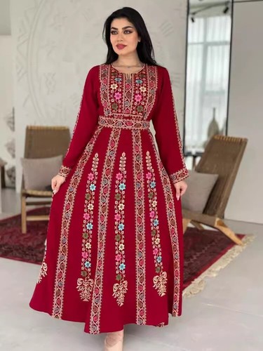 Womens Muslim Costume Dress Islamic Long Sleeve Loose Dubai Arab Kaftan Islam AU - Foto 9 di 13