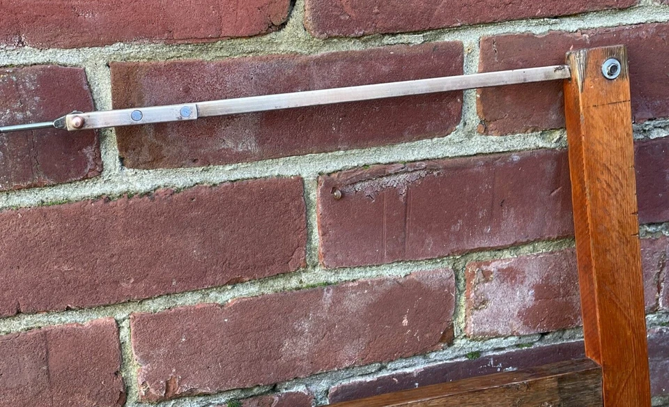 Vintage Large Wood & Brass 36" Bow Saw Frame Tree Saw Buck Saw Woodworking Tool - Image 4 of 4