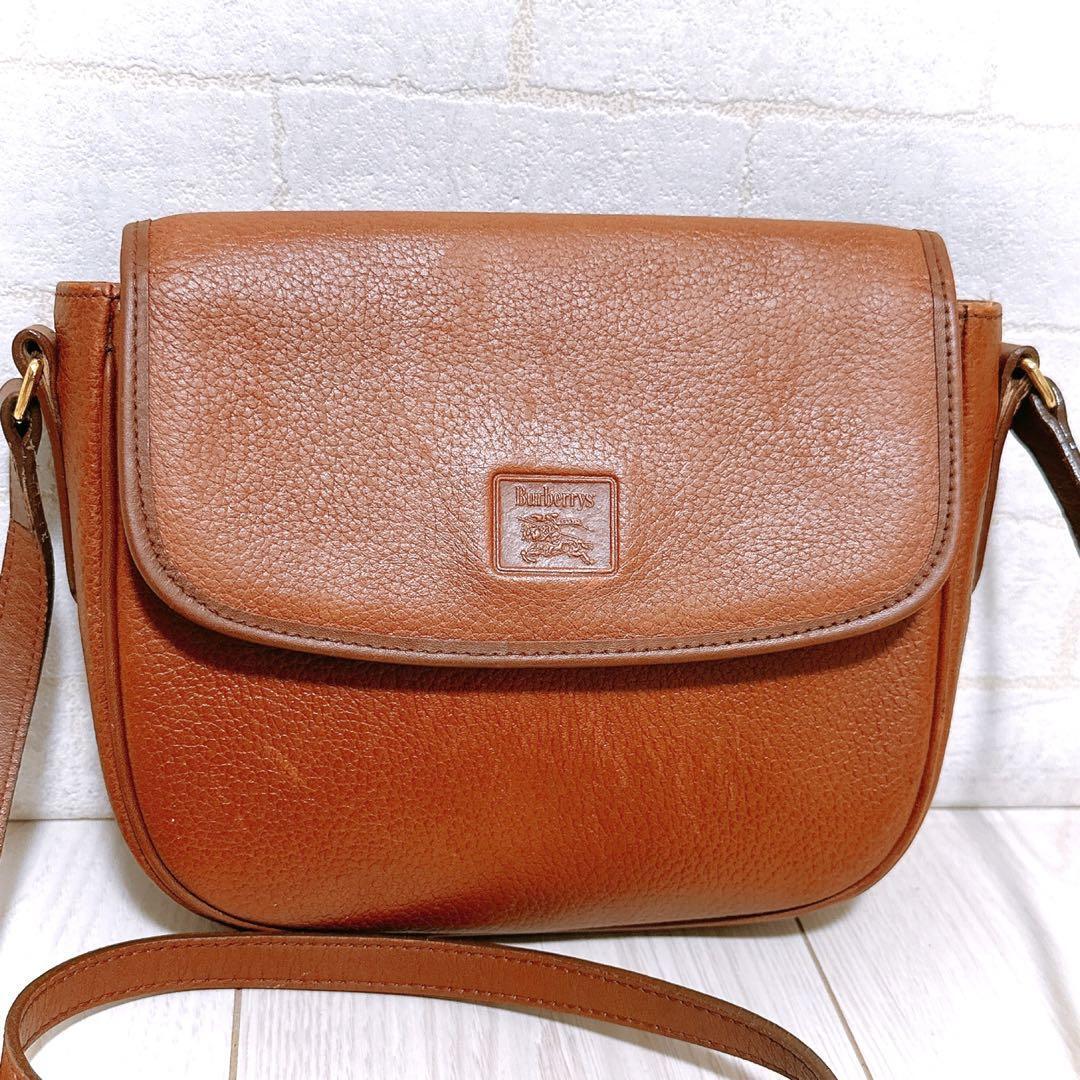 Burberry Shoulder Bag Nova Check Leather Brown Authentic F1205367