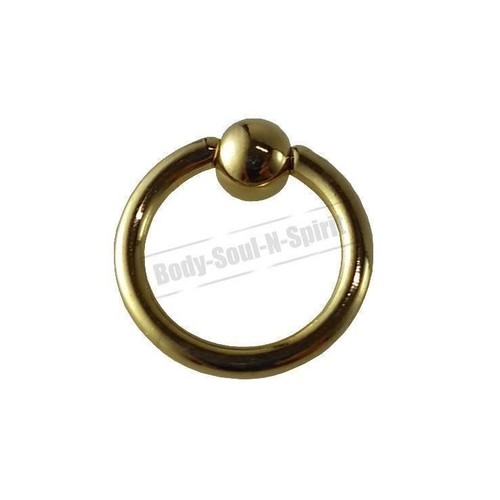 GOLD Kreisform („Hoop“) 8mm BSR Body Kugel Nasenring Lippen  316L Stahl - Bild 1 von 6