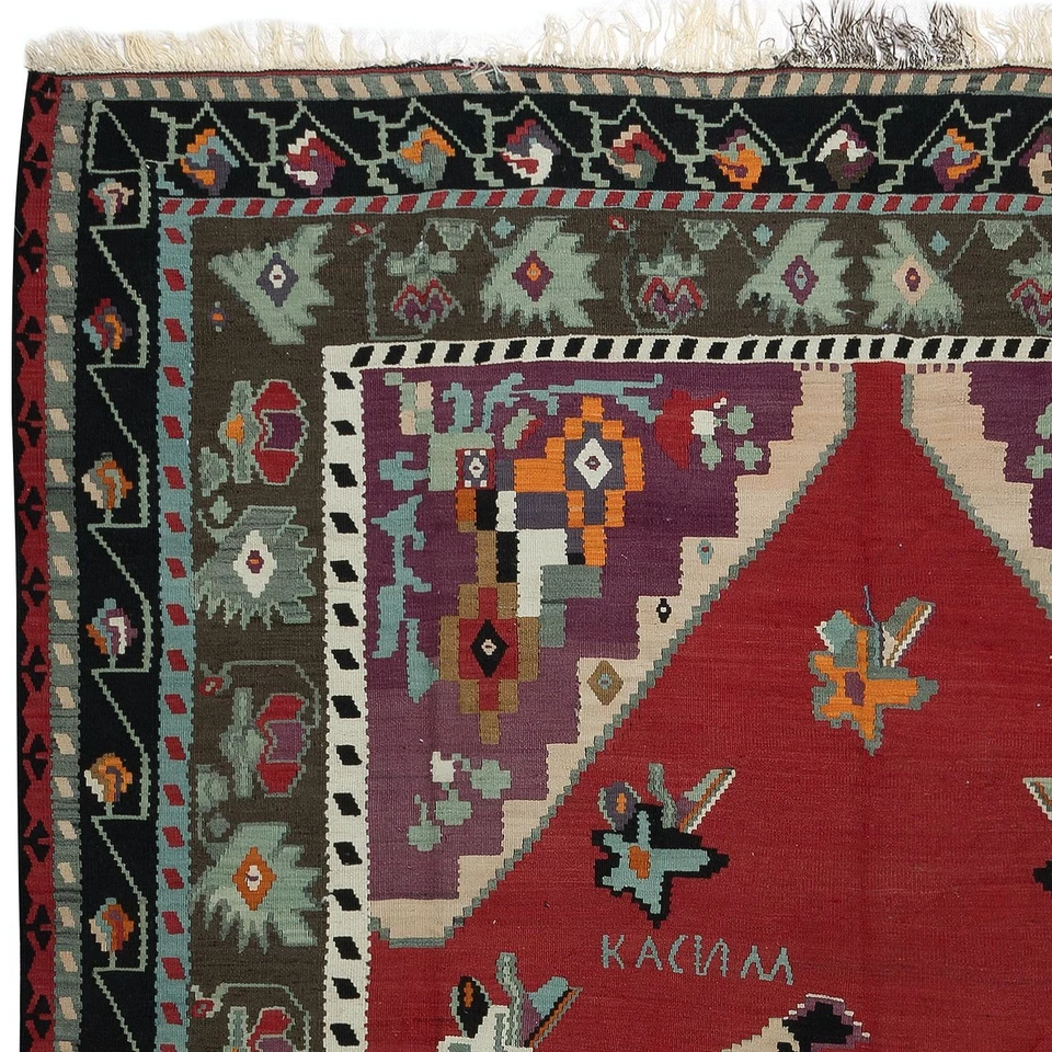 8.3x10.8 Ft Vintage Bosnian Kilim, Flat-Weave Rug, 100% Wool - Image 4 of 4