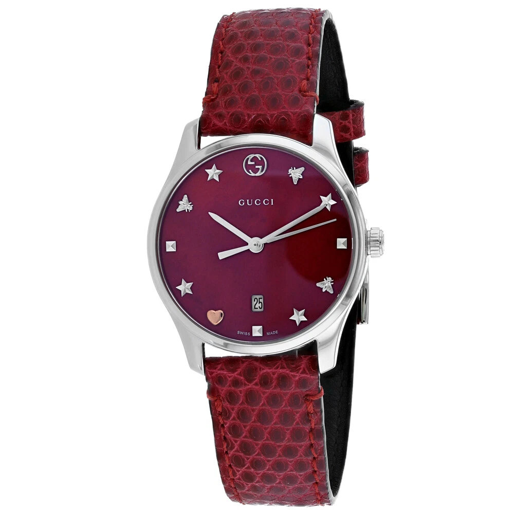 Montre femme Gucci G Timeless cadran rouge   YA126584