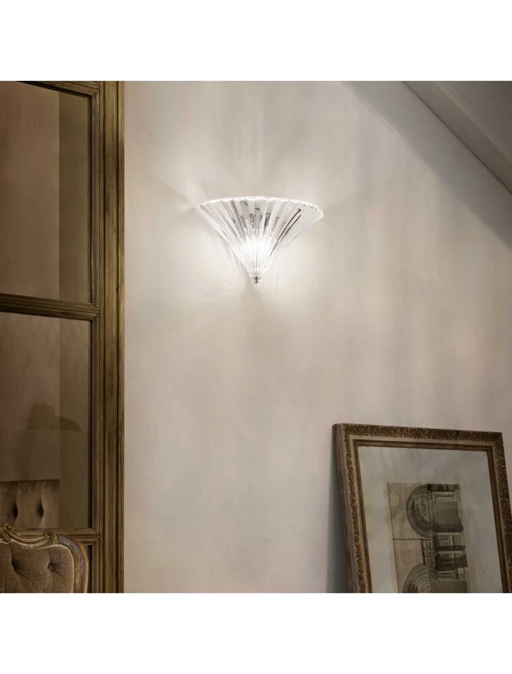 Santa ap1 big applique lampada da parete in vetro trasparente soffiato e lavorat - Immagine 3 di 3