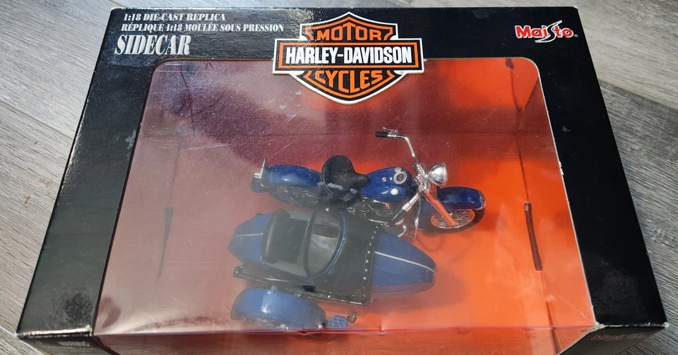 Harley Davidson Sidecar 系列 1: 18 1953 FL Hydra Glide Maisto 全新带盒 — 第 2/3 张图片