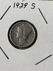 1929 S Mercury Dime 90% Silver  Extra Fine XF