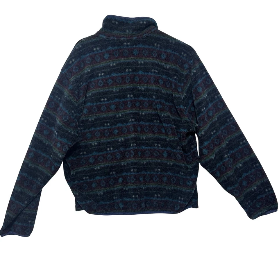 Vintage LL Bean Jacket Men Medium/Large Aztec Fleece Full Zip Outdoors 90s Retro - Image 3 of 4