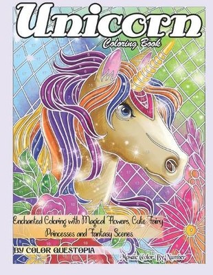 Unicorn Coloring Book Mosaic Color By Number - Enchanted Coloring wi (Paperback)