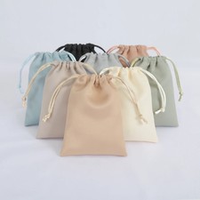 Silk Satin Drawstring Pouches Jewelry Packaging Cosmetic Storage Bags 10PCS