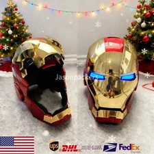 NEW AUTOKING Iron Man MK5 1:1 Helmet Wearable Voice-control Golden Mask Cosplay