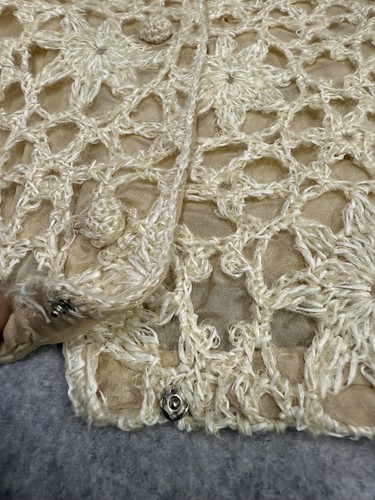 Vintage Malek & Co Crochet Lace Jacket Skirt Set Womens Small Hand Knit - Picture 9 of 24