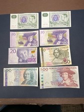 Sweden 730 Kronor bank note lot 10,20,50,100,500 ($80 US)