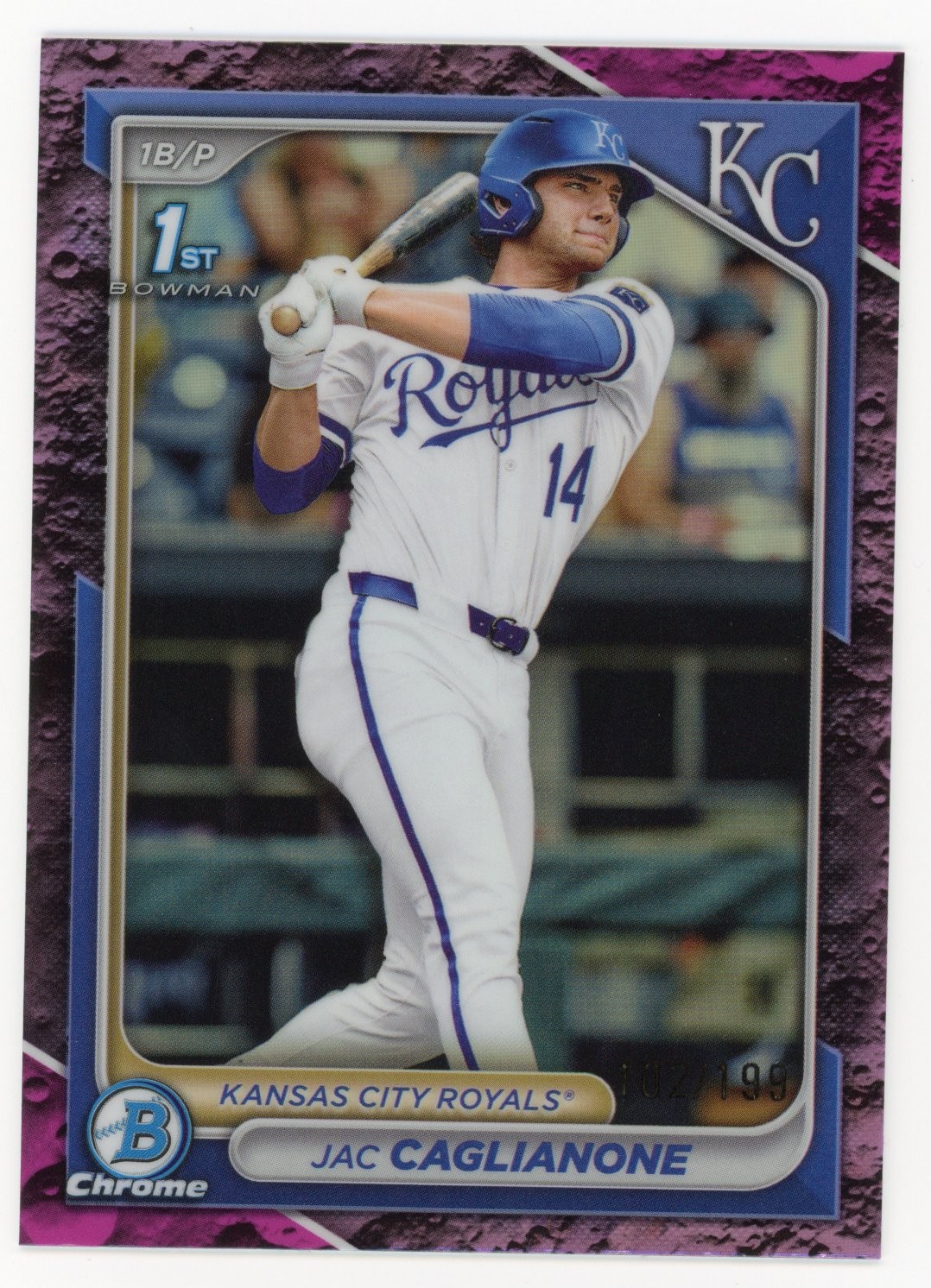 2024 BOWMAN DRAFT CHROME JAC CAGLIANONE /199 FUCHSIA REFRACTOR 1ST #BDC-8