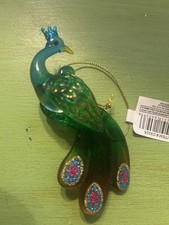 Adorable Kurt Adler Glass Peacock Ornament