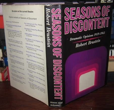 Robert Brustein SEASONS OF DISCONTENT Dramatic Opinions 1959-1965 1st Edition 1s