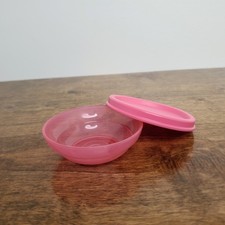 Vintage Tupperware Tuppertoys Mini Toy Bowl Set w/ Lid 1401 Raspberry Red NEW