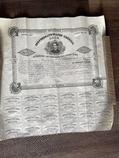 1863 Confederate States of America $100 Bond 24 $4 Coupons Richmond Civil War