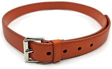 Prada Orange Leather Belt 36 Inch / 90 cm Silver Buckle Made in Italy 2C5161