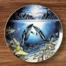 Danbury Mint 1991 MOONLIT MOMENT Decorative Plate Underwater Paradise - Nelson