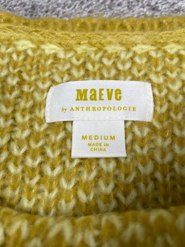 Maeve Sweater Womens Medium Anthropologie Chunky Knit Diamond Preppy Academia - Picture 3 of 7
