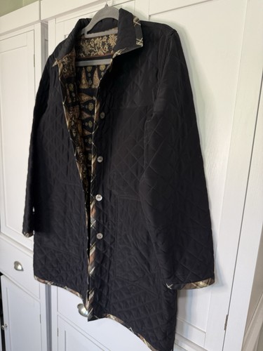 Vintage Koos of Course 100% Silk Reversible Quilted Jacket Boho Art to Wear S - Picture 4 of 6