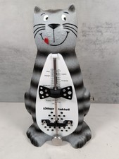 Wittner Taktell Figural Cat Metronome Germany Black Bow Piano Music Timing