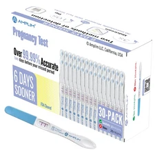 Amplim HCG Early Detection Pregnancy Test Sticks 30-Pack | 6-Days Sooner Ultr...