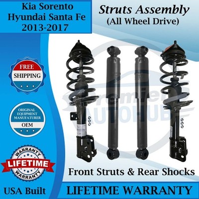 Monroe OEM Front Struts & Rear Shocks For 2013-2017 Kia Sorento Hyundai Santa Fe