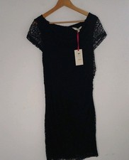 New YUMI  size 14 black dress evening party lace short Sleeve 