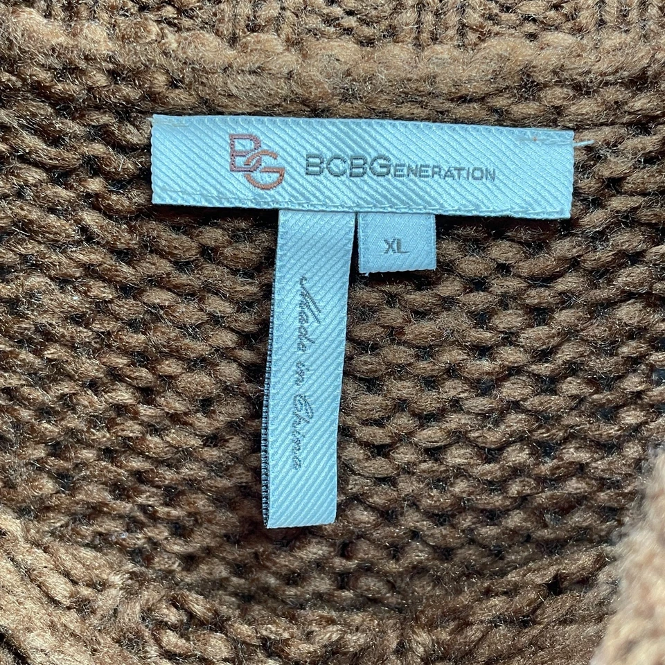 Vestido Suéter BCBG CableKnit Mujer XL Terroso Boho Grueso Y2k Academia Cabina Elegante Foto 3 de 4