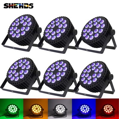 6 Stück LED 18x18W RGBWA+UV 6in1 PAR Can Licht Bühnenlicht For DJ Disco Show