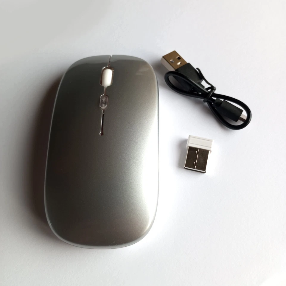 2.4G Wireless RGB Mouse Silent Rechargeable USB Bluetooth for PC Laptop iPad - Image 2 of 3