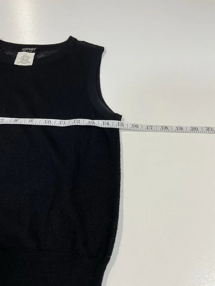 Top sin mangas transparente Esprit vintage talla S transparente negro preppy años 90 Foto 4 de 4